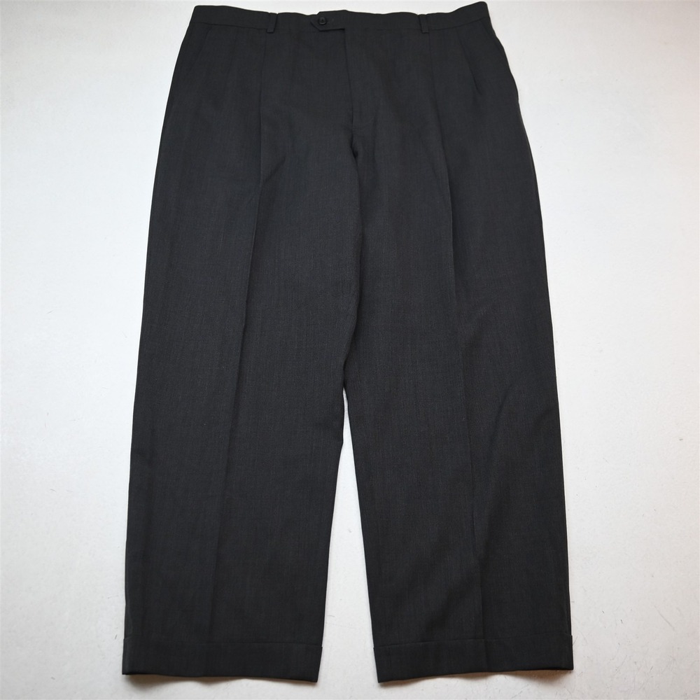 Joseph Feiss 38x29 Gray 100% Wool Pleated Cuffed Classic Dress Mens Pants